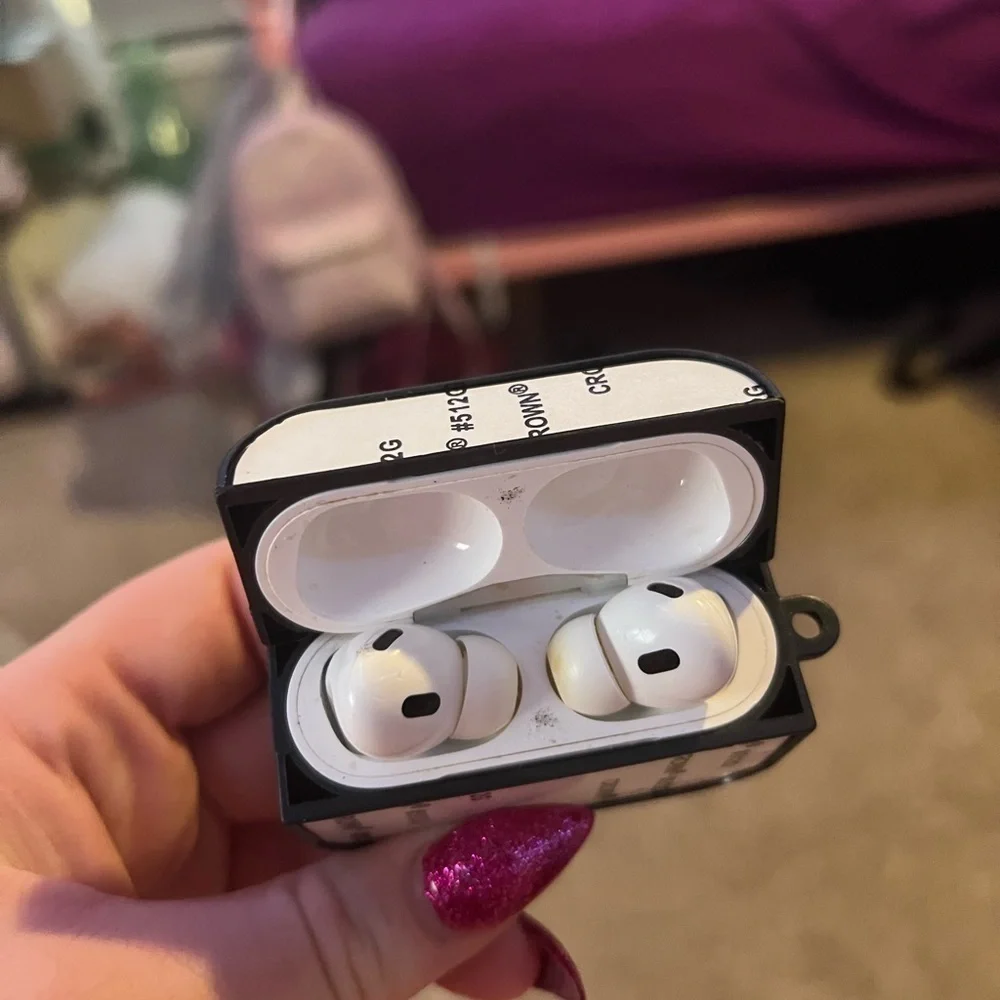 Purple Butterfly Sparkle Airpod Case